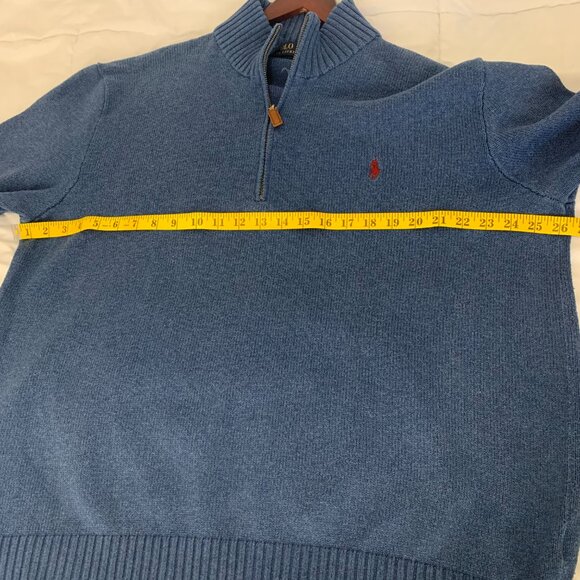Ralph Lauren Mens Blue Quarter Zip Sweater - Picture 15 of 16